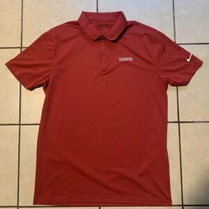 Nike Oklahoma Sooners Men's M Crimson Red Short Sleeve Polo Golf Shirt